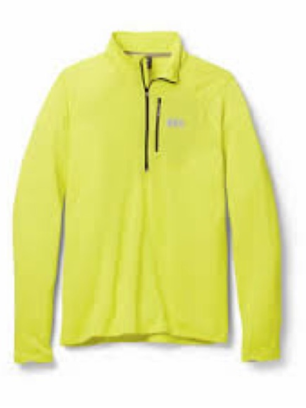 REI Women's Long Sleeve Quarter-Zip Top in Neon Yellow high vis large active